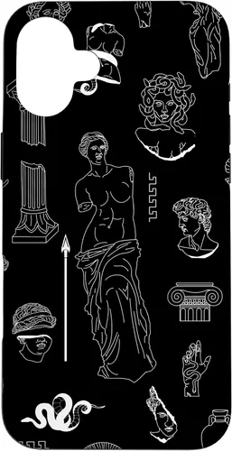 Vista 23 de Ancient Greece Statues Greek Aesthetic Black Case for iPhone 17