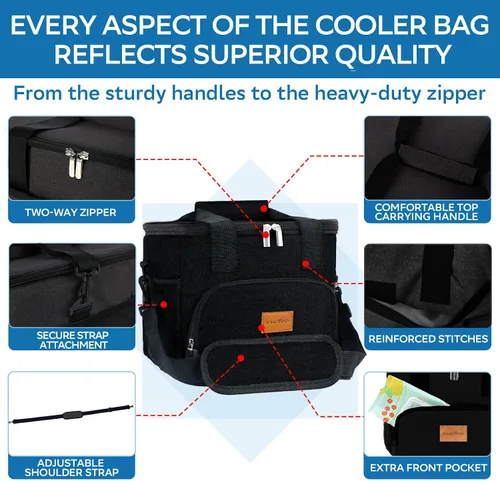 Vista 3 de Portable Soft Cooler Bag - 24/60 Can Insulated Camping Cooler, Leakproof Collapsible Soft Sided Cooler for Drink, Suitable for Picnic, Beach