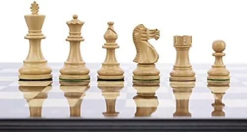 Vista 2 de Staunton Classic - Piezas de ajedrez de madera con peso de ajedrez, rey de fieltro, edición coleccionista premium (3.75 American B)