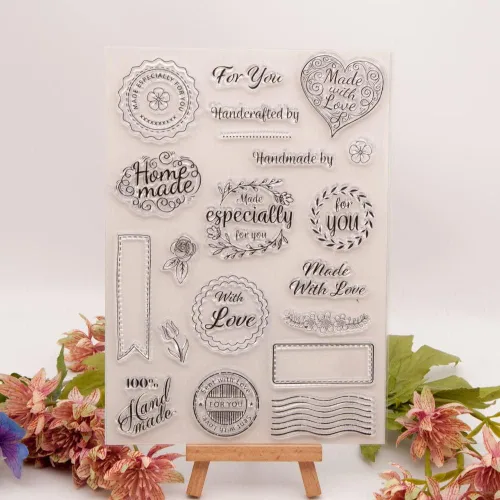 Vista 7 de Hug Love - Sellos transparentes con patrón de encaje de corazón, bendiciones de panal de abeja, sellos transparentes para decoración de tarjetas