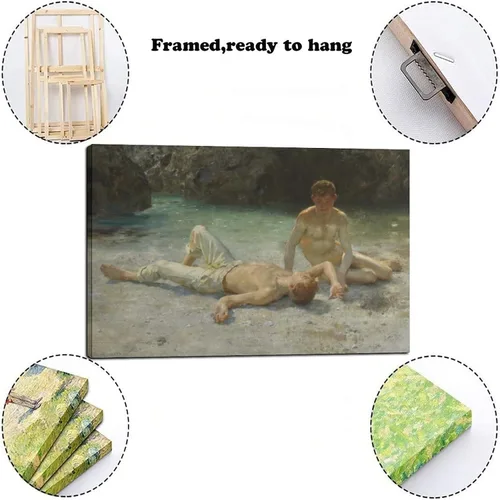 Vista 7 de 43 impresiones de niños por Henry Scott Tuke Noonday Heat Poster Pintura decorativa lienzo arte de pared póster de sala de estar, dormitorio