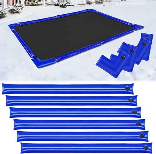 Vista 8 de 10 paquetes de bolsas de agua para piscina de 0.6 mm de espesor con pesas para cubierta de piscina en las esquinas, tubos de agua para piscina
