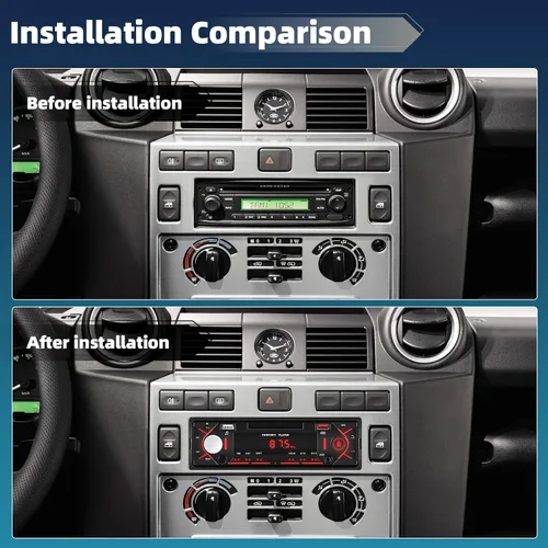 Vista 2 de Estéreo de coche de un solo DIN con Bluetooth 5.0 manos libres Llamadas Digital Receptor estéreo para coche Radio FM Reproductor MP3 Sistema