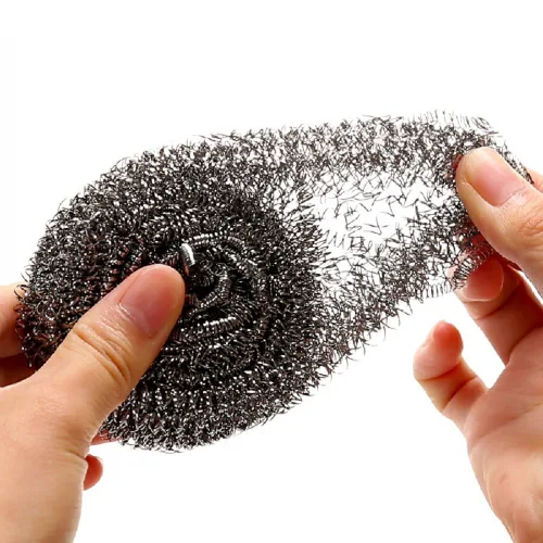 Vista 3 de KTOJOY - Juego de 6 estropajos de lana de acero inoxidable Stainless steel scrubbers for kitchen, bathroom, pots, pans, grill; heavy duty