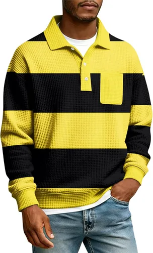Vista 30 de Camisas de manga larga con botones a cuadros para hombre, con cuello de manga larga, estilo casual, elegante, a cuadros