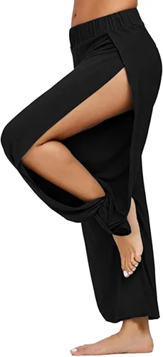 Vista 2 de Tearaway - Pantalones deportivos de calentamiento para mujer, con abertura lateral, ajuste relajado, pantalones de entrenamiento atléticos
