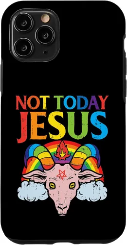 Vista 29 de Today Not Jesus Satan Goat Satanic Rainbow Satanism Gift Case for iPhone 17