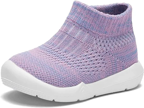 Vista 5 de Engtoy Baby Sock Shoes Baby Walking Shoes Infant Non-Slip Breathable Slippers with Soft Rubber Sole Baby Boys Girls Slip On Sneakers