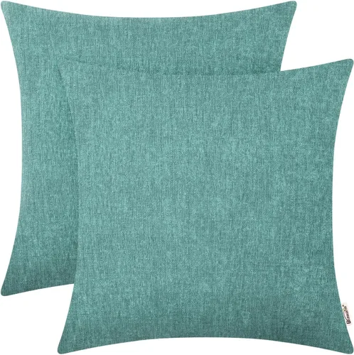 Vista 19 de BRAWARM Fundas de almohada 40x40 cm - Paquete de 2 fundas de almohada de chenilla negra, fundas de almohada de chenilla suave teñida sólida