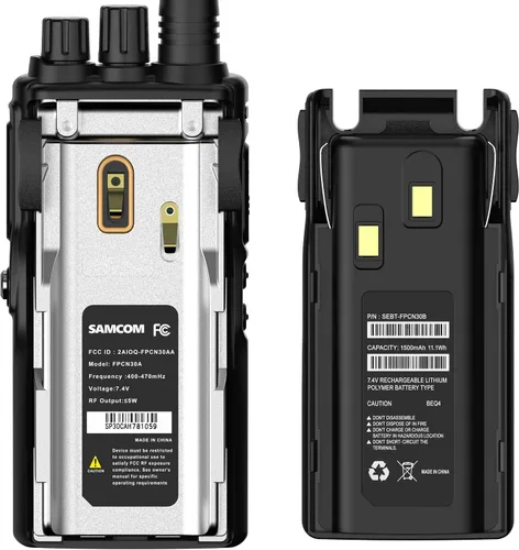 Vista 9 de SAMCOM Radios de 2 vías FPCN30A Radios bidireccionales de largo alcance recargables 5 vatios UHF programables Radios de mano profesionales Walkie