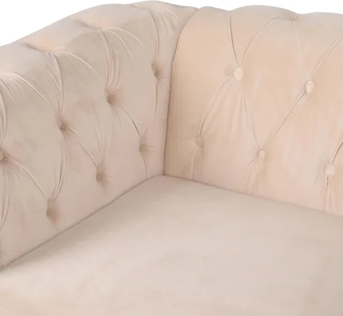 Vista 6 de RARZOE Chesterfield - Juego de sofá biplaza, beige, espuma, 1+2 plazas, 67 pulgadas de ancho x 32 pulgadas de profundidad x 27 pulgadas de alto