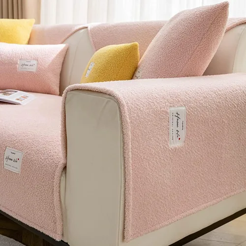 Vista 2 de Fundas para sofá, fundas de sofá, protector de muebles, diseño antideslizante, punto de gel de sílice, lavable a máquina, protector de sofá para Rosa
