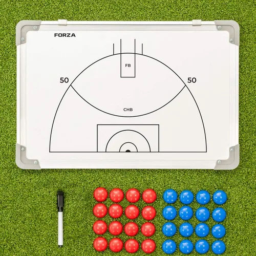 Vista 2 de FORZA Pizarra blanca de entrenamiento deportivo de doble cara de 18 x 12 pulgadas 13 opciones deportivas – Marcadores magnéticos, bolígrafo