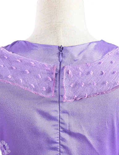 Vista 6 de Bosvin Disfraz de princesa púrpura para niñas, vestido de princesa