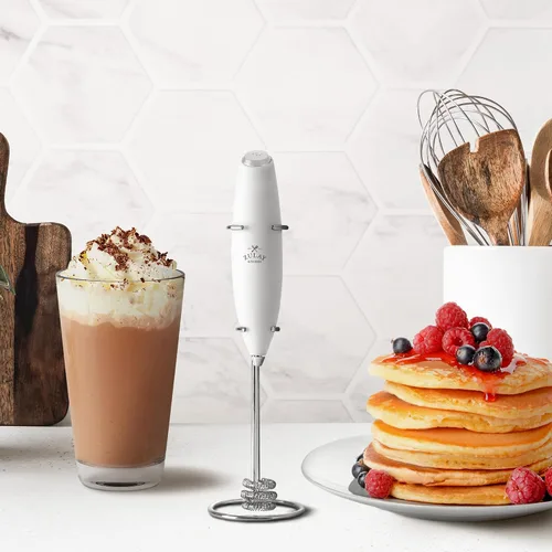 Vista 215 de Zulay Milk Boss Espumador de leche potente manual, hace espuma para latte, batidor para mezclar bebidas, café, miniespumador para capuchino, frappé