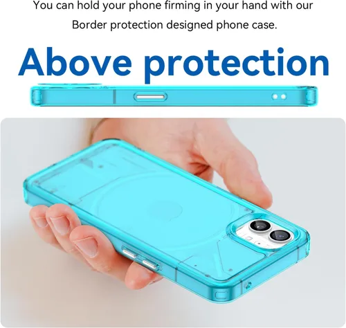 Vista 5 de Funda transparente para Nothing Phone 1, TPU suave a prueba de golpes, transparente a prueba de golpes, color azul