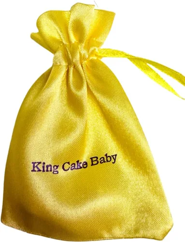 Vista 2 de Westmon Works King Cake Baby Jesus Figurine Mardi Gras Mini figura con bolsa de regalo