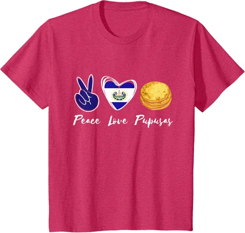Vista 79 de Pupusas Lover Love Peace El Salvadaor Camiseta Comida Salvadoreña