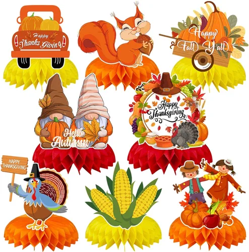Vista 13 de JULMELON Paquete de 8 piezas de decoraciones de mesa para el 4 de julio, centros de mesa de panal, centros de mesa dobles de 3D para el 4 de julio