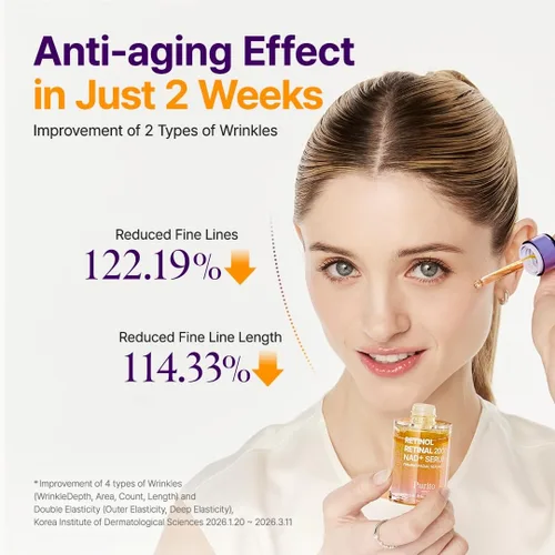Vista 5 de PURITO Retinol 0.1% + Retinal 0.1% Suero facial antienvejecimiento para arrugas, líneas finas y piel más firme Retinoides duales con NAD+