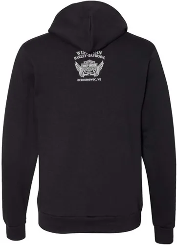 Vista 2 de Harley-Davidson Sudadera con capucha y cremallera metálica de titanio para mujer, color negro