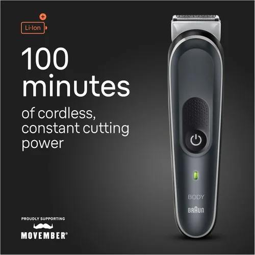 Vista 2 de Braun Body Groomer 5 para hombre, BG5340, herramienta de mapeo, tecnología SkinShield, peine sensible, hoja de metal afilada de por vida, peluquería