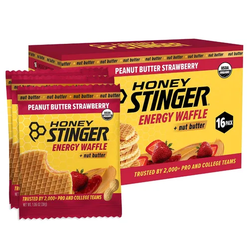 Vista 15 de Honey Stinger Gofle de arce de mantequilla de almendra orgánica, estroopwafel energético para ejercicio, resistencia y rendimiento, nutrición