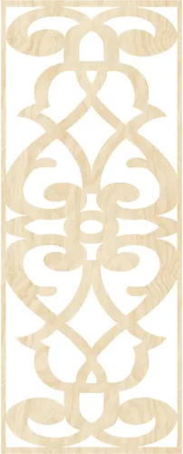 Vista 4 de 9 3/8"W x 24 3/8"H x 1/4"T Bellaire Decorativos Paneles de pared de madera calado, abedul