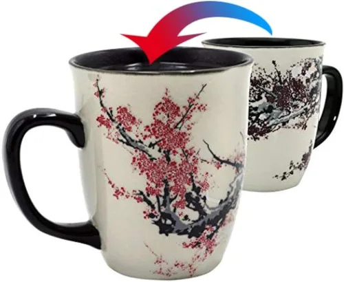 Vista 16 de Taza de Escarabajo de 16 oz que Cambia de Color - Taza de Café de Cerámica para Amantes de los Insectos - Regalo Novedoso con Temática de Insectos