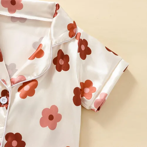 Vista 89 de Conjunto de pijama de manga larga con botones para niña pequeña, conjunto de ropa de dormir