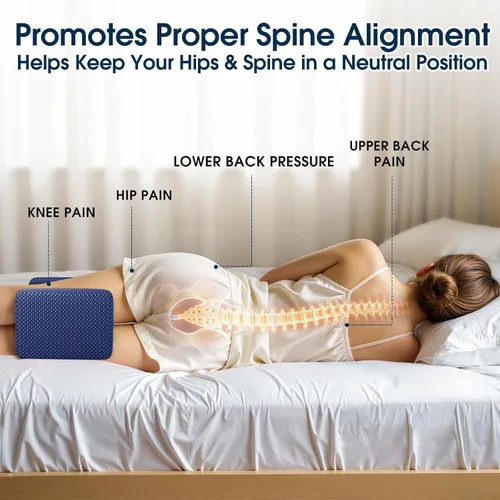Vista 7 de BlissTrends Almohada de rodilla de espuma viscoelástica, almohada de rodilla para dormir de lado, almohadas de piernas para dormir circulación