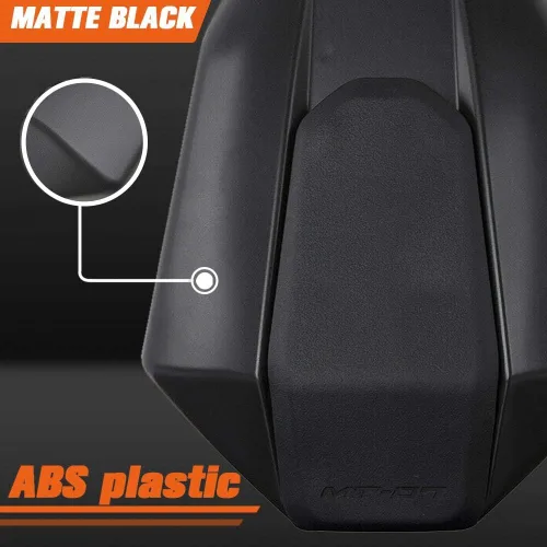 Vista 2 de MT07 FZ07 2013 2014 2015 2016 2017 Accesorios Asiento trasero Carenado Cubierta Asientos Cowl Negro Aspecto de fibra de carbono para Yamaha MT FZ 07