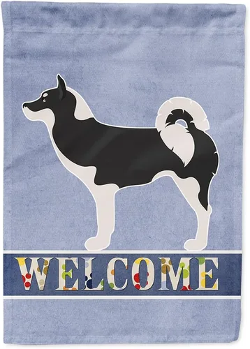 Vista 156 de Caroline's Treasures BB8334GF AIDI Bandera de jardín para perro de montaña del Atlas, bandera de buzón azul, bandera decorativa para patio exterior