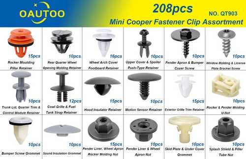 Vista 2 de 208pcs para Mini Cooper Auto Cuerpo Interior y Exterior Retenedor Clip Clip Surtido