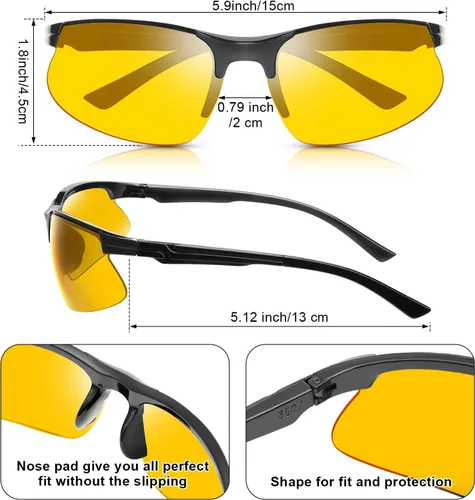 Vista 2 de Kathfly 36 gafas de seguridad resistentes a los arañazos, gafas de seguridad protectoras con lente (ámbar)