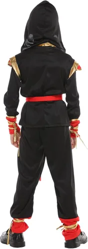 Vista 3 de Agares Disfraces de Halloween para niños, disfraz de Ninja Kungfu de lujo
