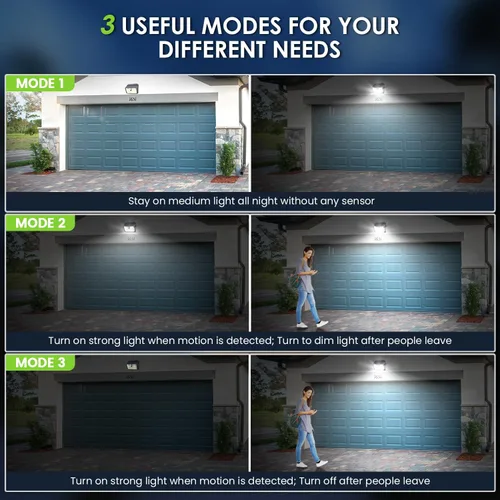 Vista 5 de CLAONER Luces solares para exteriores [126 LED], luces inalámbricas con sensor de movimiento, luces de seguridad impermeables IP65, 3 modos, ángulo