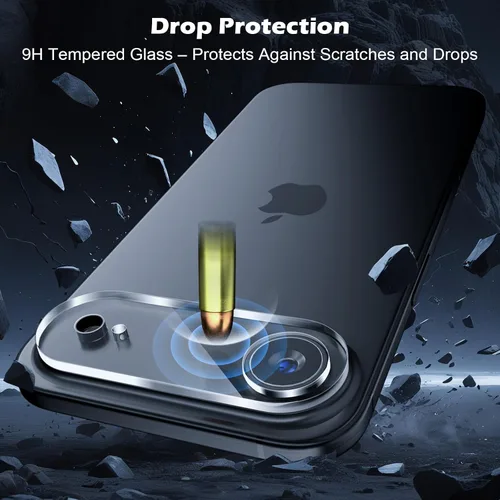 Vista 4 de CloudValley Paquete de 3 protectores de lente de cámara de aire para iPhone 17, película resistente a los arañazos estándar militar, pantalla