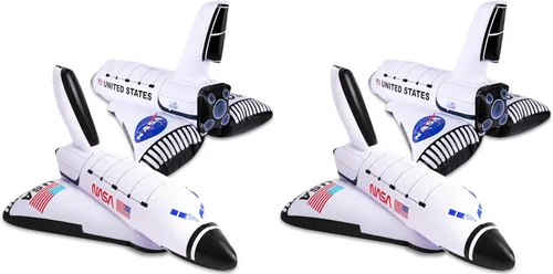 Vista 8 de ArtCreativity Inflables de transbordador espacial, juego de 2, 14 pulgadas de largo, decoraciones de fiesta temática del espacio exterior y juguetes