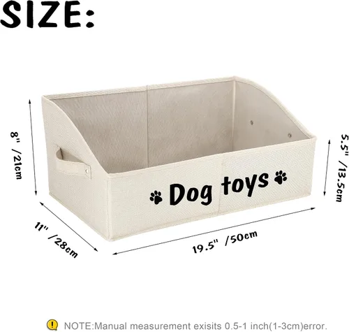 Vista 4 de PET ARTIST Cesta de almacenamiento y organización plegable resistente para perros, bonita caja de juguetes para perros con asas, caja de juguetes