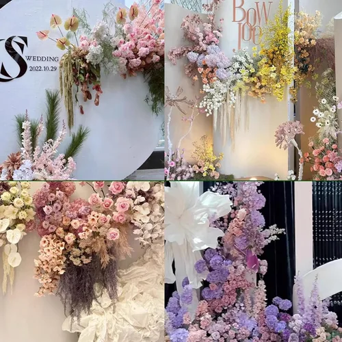Vista 6 de HinyoCo - 28 flores artificiales de hortensias de seda, cabeza de hortensia de 7 pulgadas con tallo, utilizadas para decoración del hogar, boda Rosa