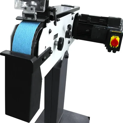 Vista 6 de KAKA INDUSTRIAL Amoladora de banda de 3 pulgadas x 79 pulgadas Motor 4HP 220V, cabeza ajustable, base de hierro fundido Amoladora de banda