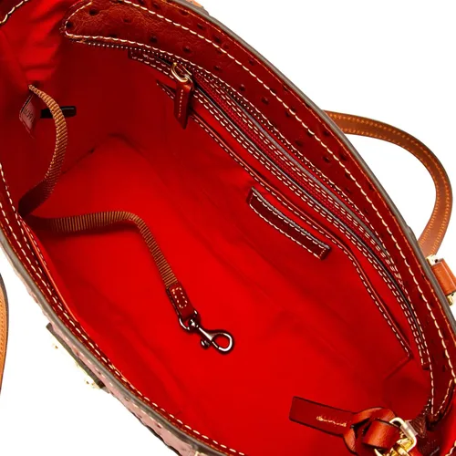 Vista 3 de Dooney & Bourke Ostrich - Bolsa Lexington pequeña, Coñac
