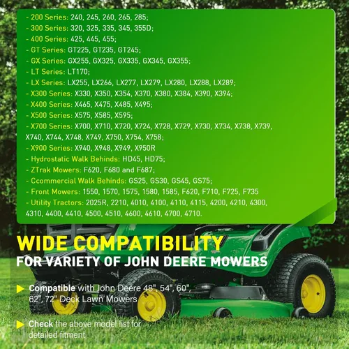 Vista 3 de 4 Paquetes Kit de Rueda Medidora de Plataforma de Cortacésped AM125172 Compatible con Cortacéspedes de Tractor John Deere de Plataforma de 48", 54