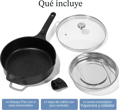 Vista 3 de ESLITE LIFE Sartén antiadherente Always con tapa, sartén de 11 pulgadas (4.5 Qt) para freír en profundidad y saltear, segura para horno, inducción