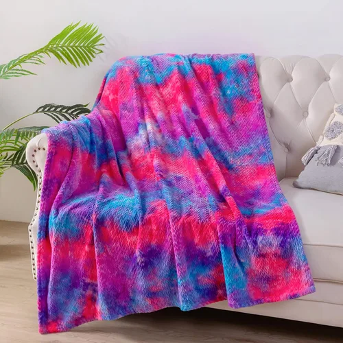 Vista 50 de NEWCOSPLAY Manta de Tiro Súper Suave Aqua Franela Sedosa Premium Fleece con Patrón de Hojas Ligera Manta de Cama para Uso en Todas las Estaciones