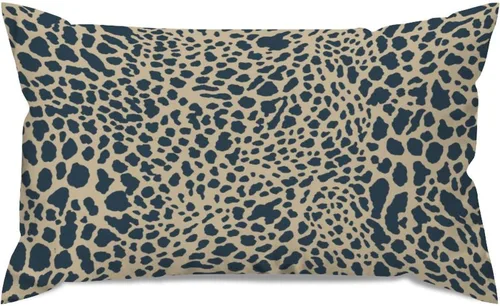 Vista 26 de Fundas de almohada con estampado de leopardo y guepardo negro y marrón, 12 x 18 pulgadas, fundas de cojín de granja para sofá, sala de estar