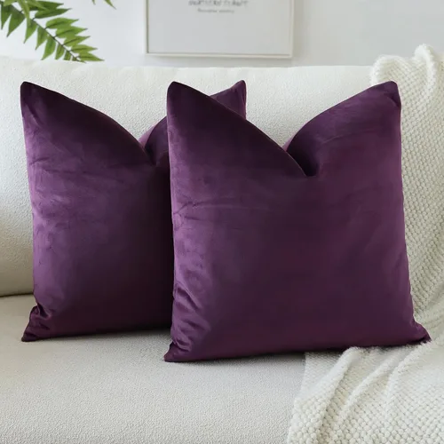 Vista 37 de OTOSTAR - Fundas de almohada decorativas de 16 x 16 pulgadas, fundas de cojín de terciopelo suave, fundas cuadradas para sofá, cama, sofá del hogar