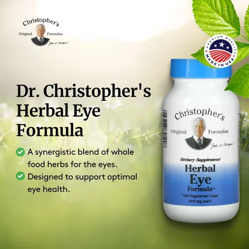 Vista 4 de Christopher's Original Formulas Herbal Eye Formula - Vitaminas para el cuidado de la vista - Suplemento natural de apoyo para los ojos con hierbas