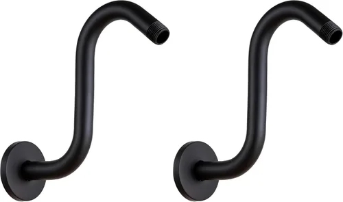Vista 13 de Brazo de extensión de cabezal de ducha OFFO de 6 pulgadas, brazo de ducha en forma de "S" de cuello de ganso de alto rendimiento con brida en oro